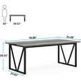 thumbnail image 7 of Tribesigns Dining Table for 6-8 People, 70.8 inch Industrial Large Kitchen Table with Heavy Duty Metal Frame, Rectangle Wood Dining Room Table for Kitchen, Living Room, Grey, 7 of 7