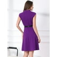 thumbnail image 3 of DARING DIVA Elegant Dress Split Neck Wear to Work Sleeveless Dresses L Grape Purple, 3 of 5