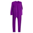 thumbnail image 3 of Adult Spandex Turtleneck Bodysuit Long Sleeve Invisible Zentai Suit for Dancewear & Halloween (Purple 190), 3 of 3