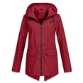thumbnail image 1 of WEIYLL Jackets for Women Solid Color Outdoor Plus Size Hooded Windproof Loose Red Ladies Fall Tops And Blouses Size 3XL, 1 of 4
