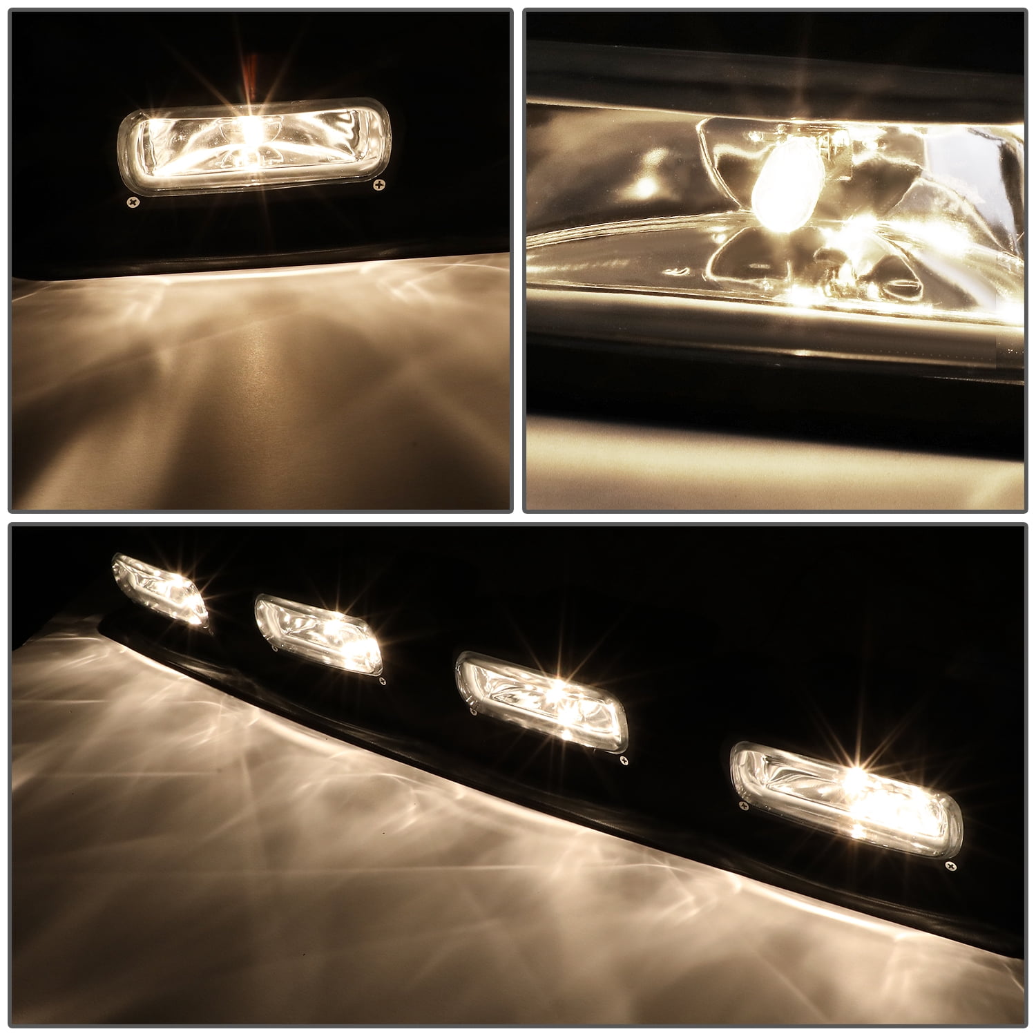 DNA Motoring Universal Off-Road Roof Top Mounted Chrome Clear Fog Light Kit w/Wiring Harness+Switch