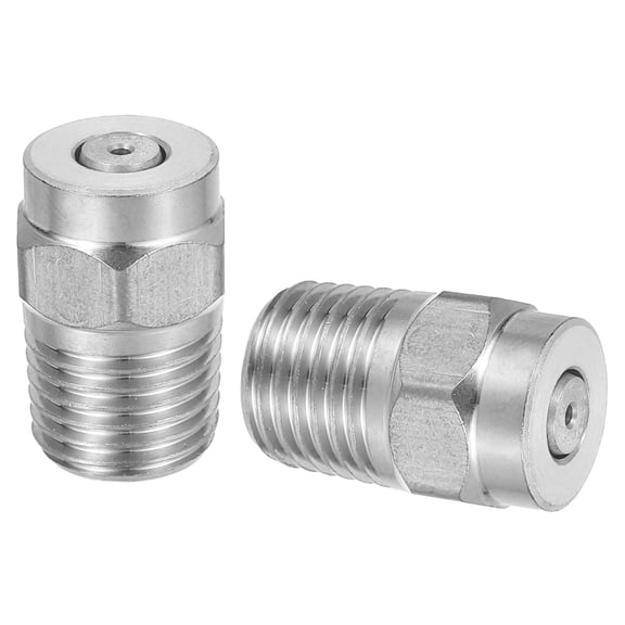2Pcs Pressure Washer Nozzle, Stainless Steel Thread Nozzles Tips, Universal Replacement for Undercarriage Cleaner Water Broom, 1/4 Inch NPT Male, 0 Degree 050 Orifice