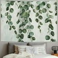 thumbnail image 2 of Shiartex Green Leaf Tapestry Wall Hanging Green Gray Eucalyptus Leaf Plant Nature Tapestries Minimalist Room Modern Indie Decor Blanket for Living Room Bedroom Teen Dorm TV Backdrop Painting, 2 of 6