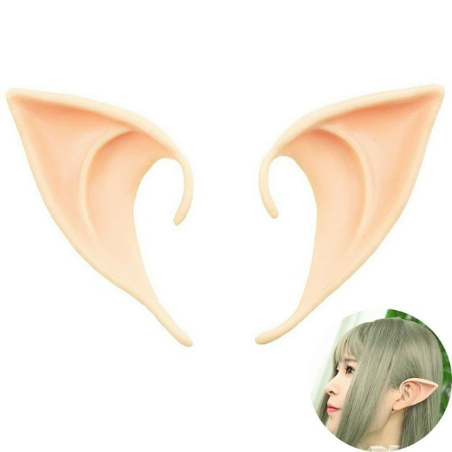 1 Pair Anime Cosplay Elf Ears Pointed Prosthetic Tips Ear Halloween Costume Prop