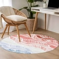 thumbnail image 4 of Ombre Orange Blue Round Area Rug 3.3Ft Washable Circle Rugs for Dining Room Table, Summer Coastal Ocean Sea Beach Wave Non-Slip Carpet Floor Mats Indoor Outdoor Carpet Runner Aesthetic Home Decor, 4 of 8