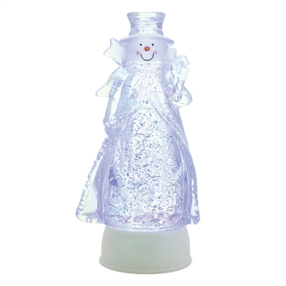 Melrose 94021DS 10 in. Plastic LED Snowman Snow Globe, Clear - 3 AA Batteries Not Included & USB Cord Included 6 Hour Timer