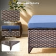 thumbnail image 6 of Planntonneo 3 Pieces Patio Furniture Sets-All Weather Wicker Rattan 3-Seat Sofa Set with 6" Cushion and Multifunctional Ottomans for Deck Backyard, Brown/Blue, 6 of 7