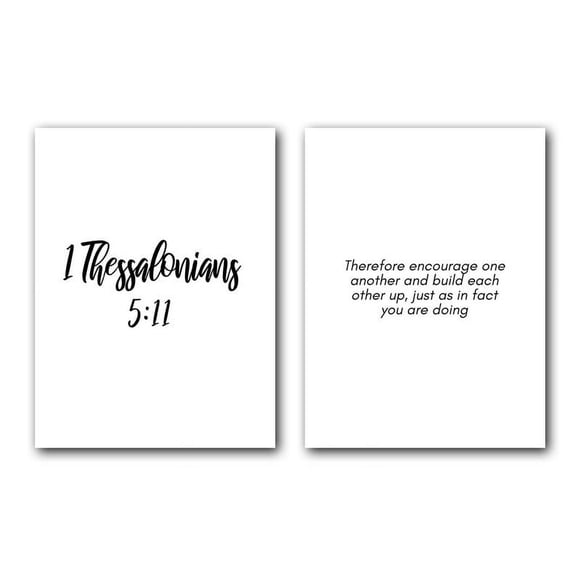 1 Thessalonians 5:11, Bible Verse, Set of 2 Poster Prints, Home Wall Art Decor