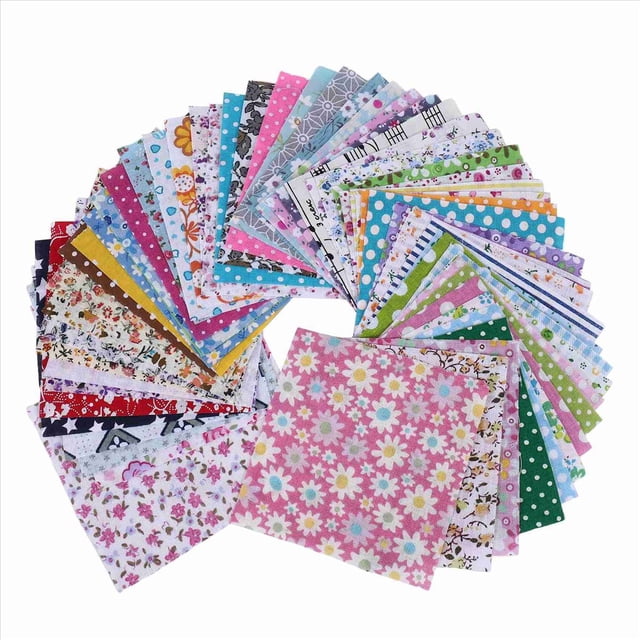 Kit de patchwork DIY de 60 piezas, paquete de colgantes de 10x10 cm, tela de algodón, kit de costura para patchwork.
