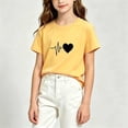 thumbnail image 5 of WQNVRNR Girls Short Sleeve Shirt- Cute Crewneck Printed Loose Casual Summer Tops Yellow Size 8, 5 of 5