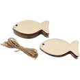 thumbnail image 1 of 100PCS Wood Fish Cutouts Unfinished Wooden Fish Hanging Ornaments DIY Fish Craft Gift Tags for Part-Good, 1 of 5