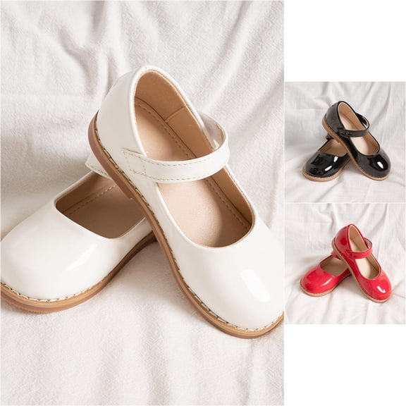 VOUZZA Girls Dress Shoes Oxford Leather Flats Toddler Princess Uniform Loafers Kids Soft Sole Wedding Party Formal Shoes, Size 6-12 Toddler