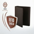 thumbnail image 4 of MAISON DE NOAH Mens Soft Nappa Leather Trifold Wallet with RFID Blocking and Multicard Pockets & ID Window- Dark Brown, 4 of 6