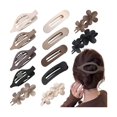 thumbnail image 1 of wonima44 12 Pieces Flat Hair Clips, Flymind Flat Claw Clip for Women Girls, 3 Styles Matte Non-Slip Flower Claw Clips for Thin Thick Hair Wedding Party Accessories(Neutral), 1 of 1