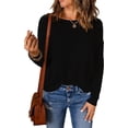 thumbnail image 2 of Mint Plus Pink - Women's Drop Shoulder Tops (S-3XL) | 6 Colors | Long Sleeves | Boat Neck, 2 of 5