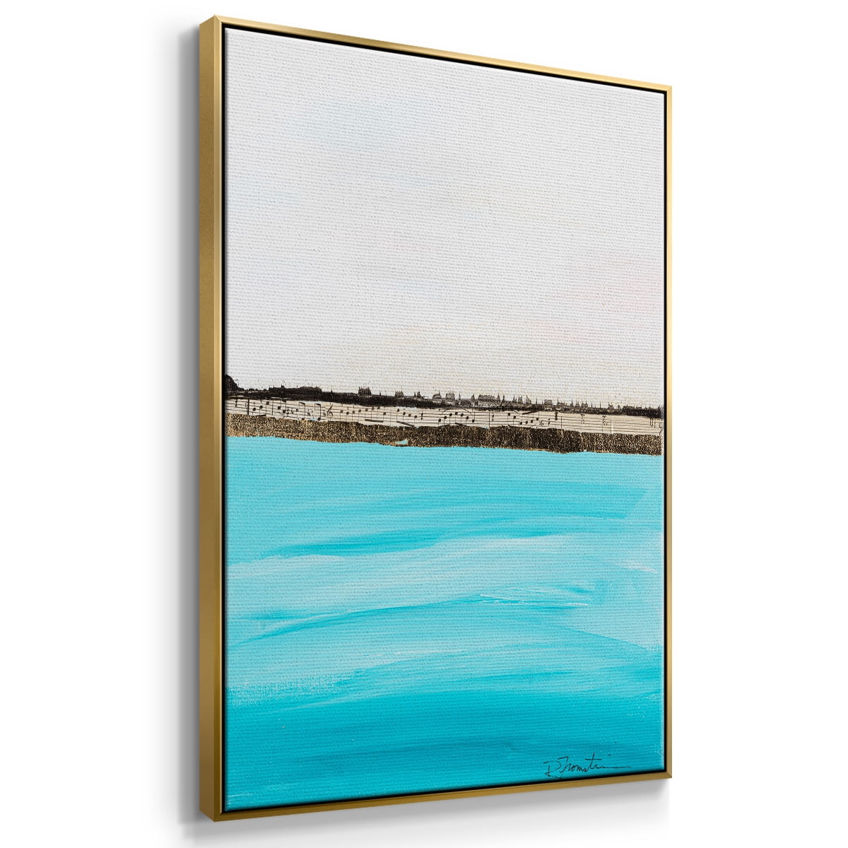Harmony in Turquiose Framed Premium Gallery Wrapped Canvas - Ready to Hang