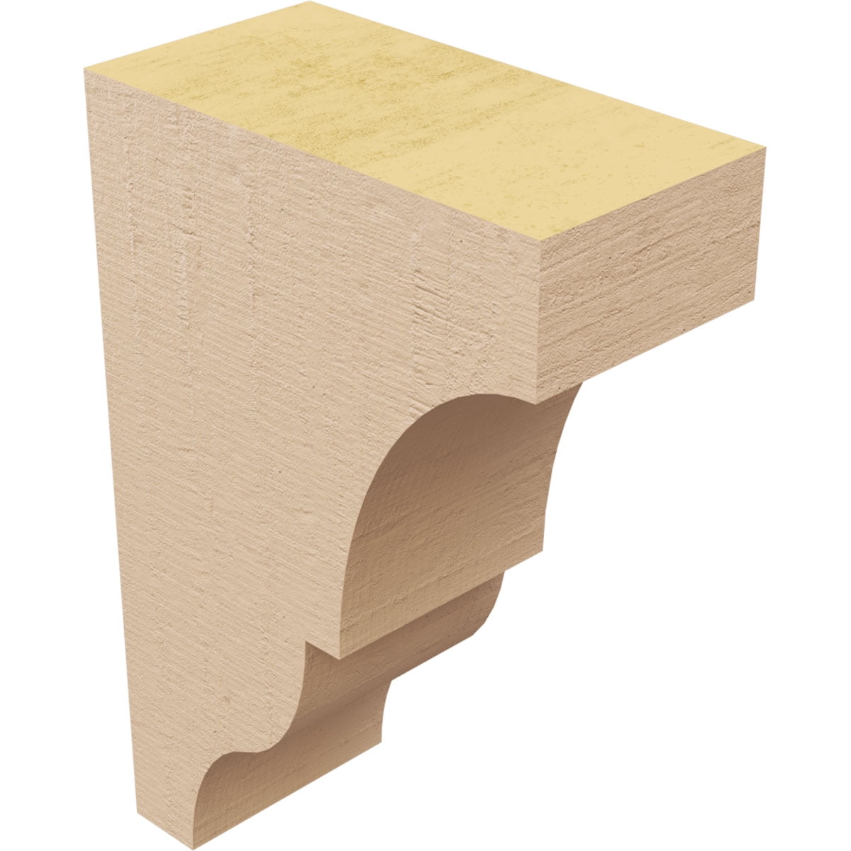 2"W x 4"D x 6"H Classic Asheboro Rough Cedar Woodgrain TimberThane Corbel, Primed Tan