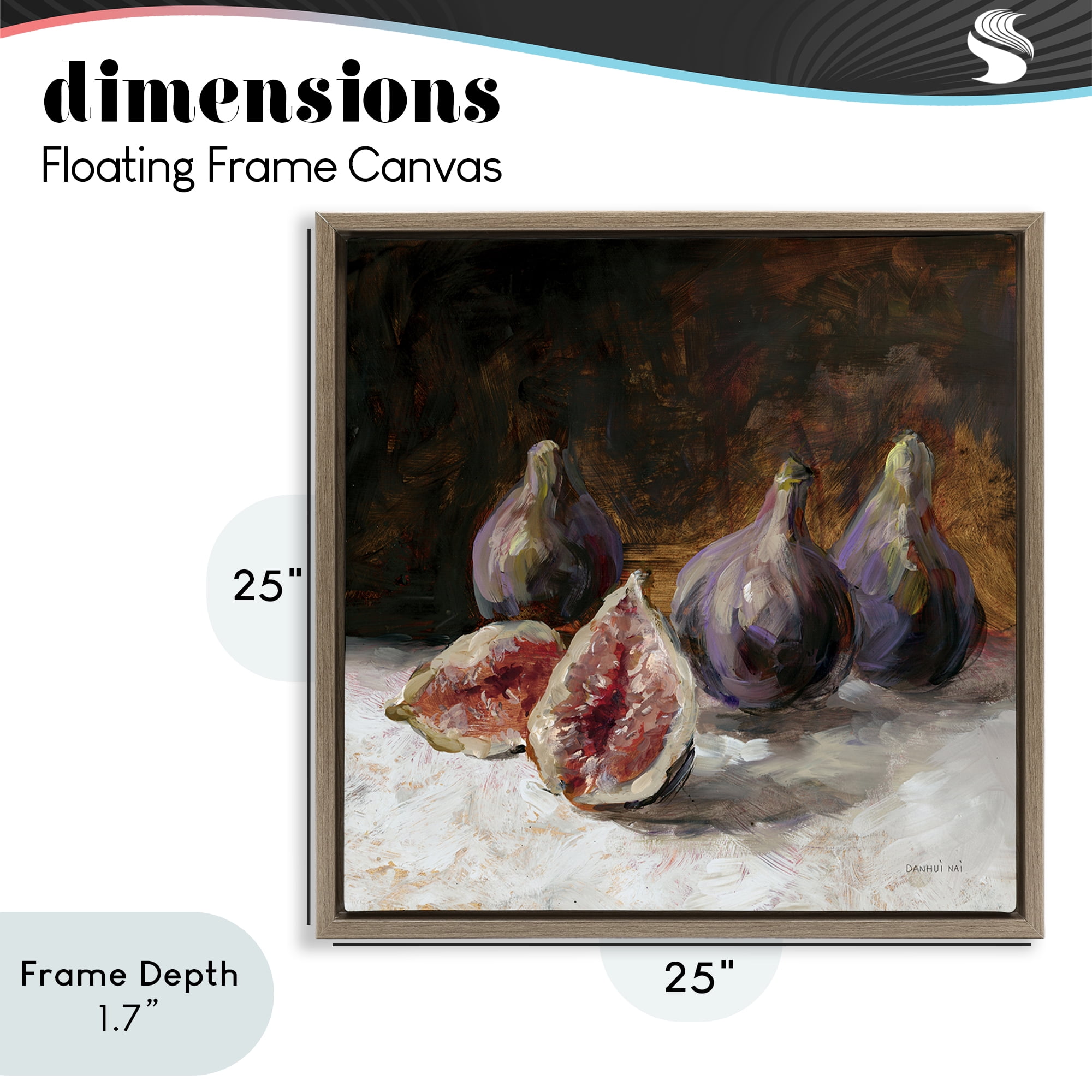 Stupell Industries Rustic Fig Still Life Brown Framed Floater Canvas Wall Art, design by Danhui Nai