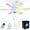 White, variant on VIVIHEYDAY Ceiling Fan with Lights, Remote Control Timer Music Sync, RGB Dimmable 5 Blades, φ47cm, E27 Base