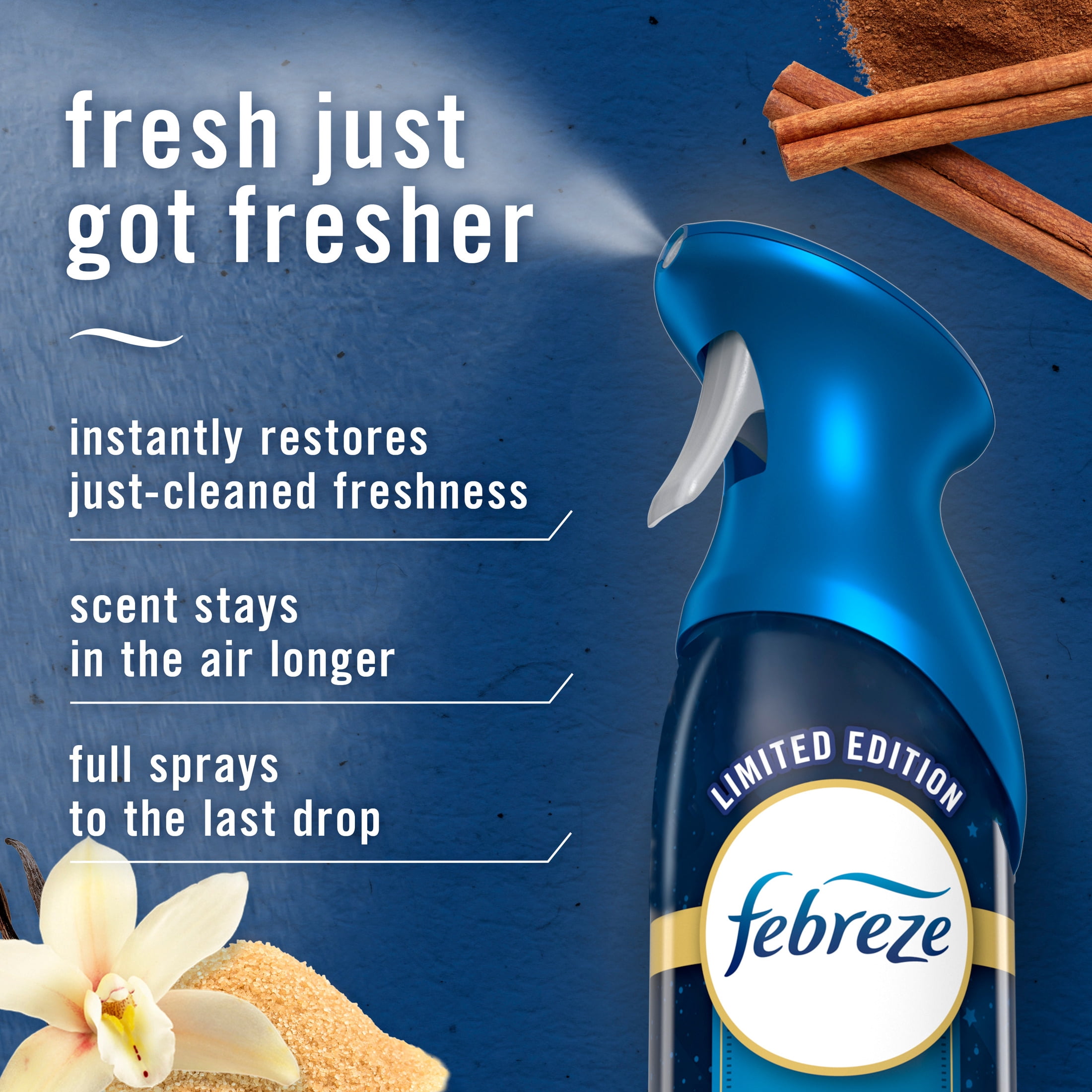 Febreze Odor-Fighting Air Freshener Spray, Room Spray, Cinnamon Sugar Cookies Air Mist, 8.1 oz, 1ct