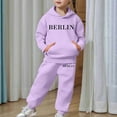 thumbnail image 7 of Girls Printed Fleece Hoodie and Jogger Set - Cozy Long Sleeve Sportswear Outfit for Fall and Winter, Casual Kids Clothing Ages 2-13, 7 of 7