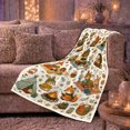 thumbnail image 6 of Woodland Creatures Autumn Camping Picnic Scene, Rustic Camping Scene, Warm Flannel Blanket for Cabin with Detailed Artwork, Outdoor Lovers Thanksgiving Gift, Rustic Home Decor, 6 of 9