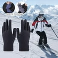 thumbnail image 4 of Invierno Cálido Bicicleta Ciclismo Guantes Forro Pantalla Guantes Antideslizante Agarre Elástico Cuff negro Zulema guantes de punto, 4 of 8