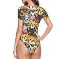 thumbnail image 3 of Uemuo Cute Cat Cartoon Pattern Women's One Piece Short Sleeve Swimsuit Rash Guard Surfing Modest Quick-drying Swimsuit Beach Essentials-Large, 3 of 9
