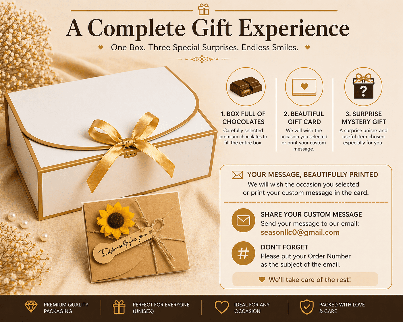Chocolate Gift Box for Her – 20+ Assorted Chocolates, Greeting Card & Mystery Gift Hamper for Women, Wife, Girlfriend, Mom, Sister