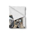 thumbnail image 2 of Cars Soft Flannel Fleece Throw Blanket, Vintage Vehicle Design Retro Car Hand Drawn Digital Classical Automobile Print, Cozy Plush for Indoor and Outdoor Use, 70" x 90", Eggshell Grey, by Ambesonne, 2 of 6