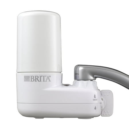 35214 On Tap Basic Water Faucet Filtration System (Fits Standard Faucets Only) - White, EASY AND CONVENIENT: This basic Brita water filtration system attaches.., By
