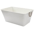 thumbnail image 3 of (2 pack) Better Homes & Gardens - Vanilla White Galvanized Large Rectangle Tub BH25100135203C1, 21.96 in L x 14.96 in W, 3 of 7
