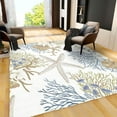 thumbnail image 2 of Coastal Nautical Beach Ocean Themed Area Rug Starfish Coral Seashell Rugs Living Room For Bedroom Dining Home Office Soft Rugs Carpets, 2 of 7