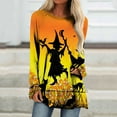 thumbnail image 1 of Costumes d'Halloween pour Femmes 2023 en Solde T-Shirts Oversize Col Rond Imprimé Halloween Manches Courtes T-Shirt Blouse Tops, 1 of 5