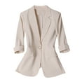 thumbnail image 2 of Hvyesh Women's 3/4 Sleeve Blazer Jacket Bussiness Casual Striped Suit Jacket Plus Size Work Lightweight Blazers Coat, 2 of 5