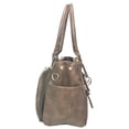 thumbnail image 2 of ZzFab Multi Zippers Fashion Locking Faux Leather Purse Tote Bag Coffee, 2 of 3