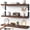 C. Rustic Brown Board & Black Brackets-23-inch Standard, variant on Wall Mounted Floating Shelves B. White Board & Gold Brackets, 23-inch Standard Set of 3