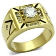 thumbnail image 1 of Alamode TK723-8 Men IP Gold Stainless Steel Ring with AAA Grade CZ in Clear - Size 8, 1 of 1