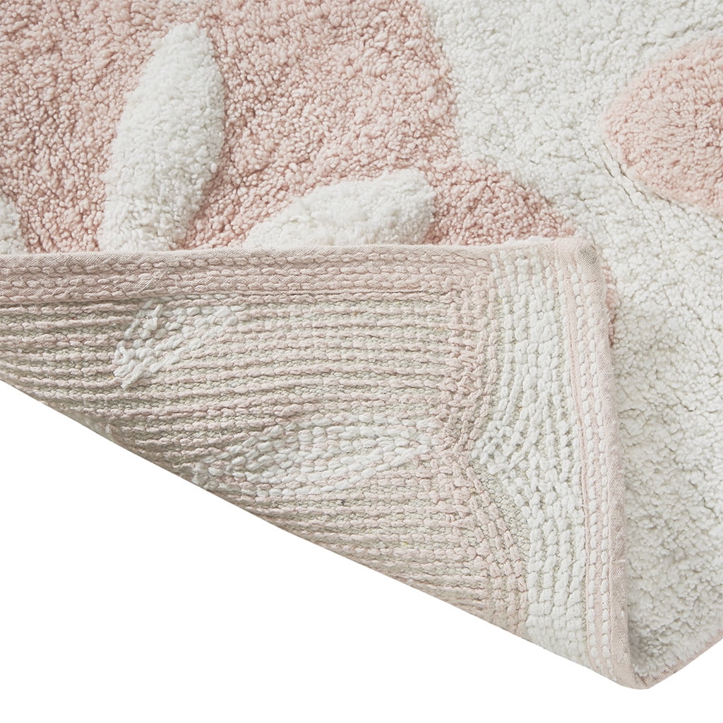 Madison Park Casablanca 100 Percent Cotton Medallion Tufted Rug in Pink