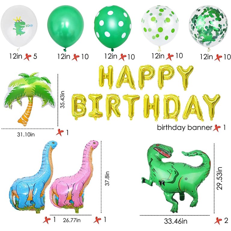 Decorlife dinossauro decorações de terceiros para o rapaz Aniversário,  Bonitinha Complete Pack inclui 3D balões de dinossauros, Pino a cauda no  jogo de dinossauros, Feliz Aniversário Banner, - China Decoração de Natal