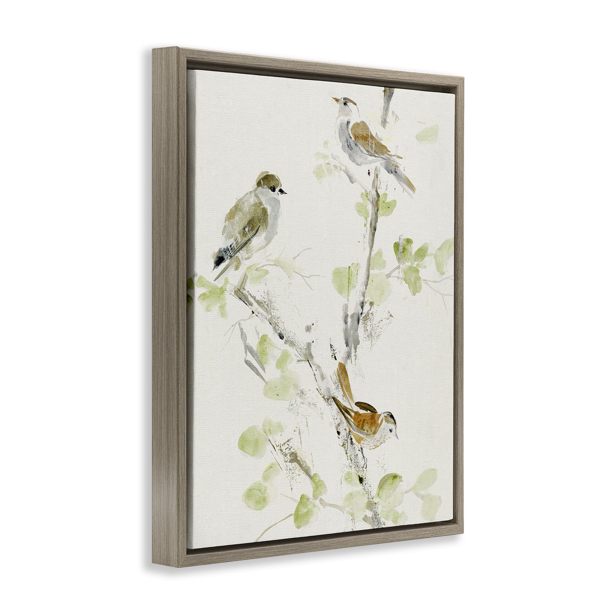 Stupell Industries Delicate Feathers Abstraction Brown Framed Floater Canvas Wall Art, design by Lorenzo Collective