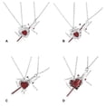 thumbnail image 3 of Matching Love Necklace Heart With Rapier Charm Alloy Couples Jewelry For Him Her Gift For Valentines Day, 3 of 8