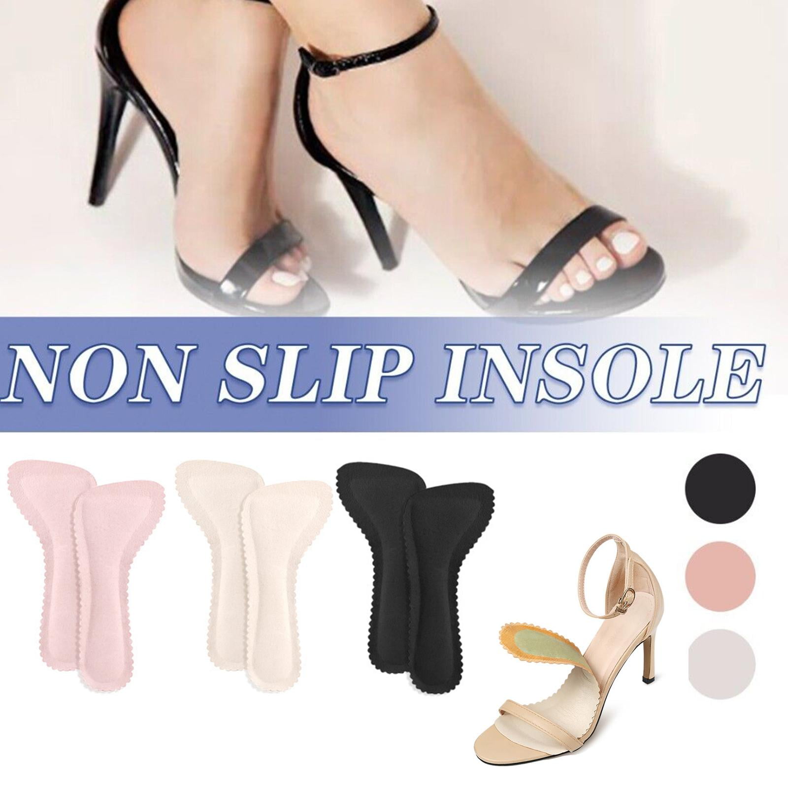 PULUN 1 Pair High Heel Insoles Anti Slip Sweat absorbent Pad Feet Pad Women Massage Pads Orthotics Half Leather Insoles L3U7