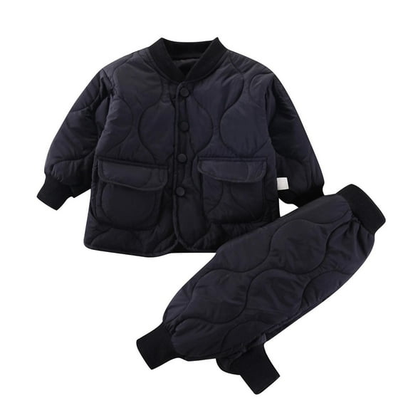 Cameland Baby Boys Girls Two Piece Snowsuit, Toddler Winter Puffer Down Jacket Coat with Pants Thick Warm 2-piece Clothes Sets 3M-3Y
