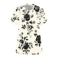 thumbnail image 4 of QUNYINEY Short Sleeve Tshirts Shirts for Women V Neck Floral Casual Tunic Tops Pullover Loose Plus Size Summer Womens Tops, 4 of 5