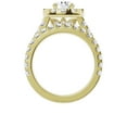 thumbnail image 3 of Unique Moments 3 Ctw Lab Grown Round Halo Diamond Engagement Matching Wedding Ring Set 14K Yellow Gold, 3 of 6