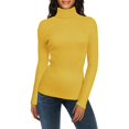 thumbnail image 1 of MKLEKYY Chandails pour Femmes Col Roulé Côtelé Base Chandail Mignon Chaud Élégant Pull, 1 of 1