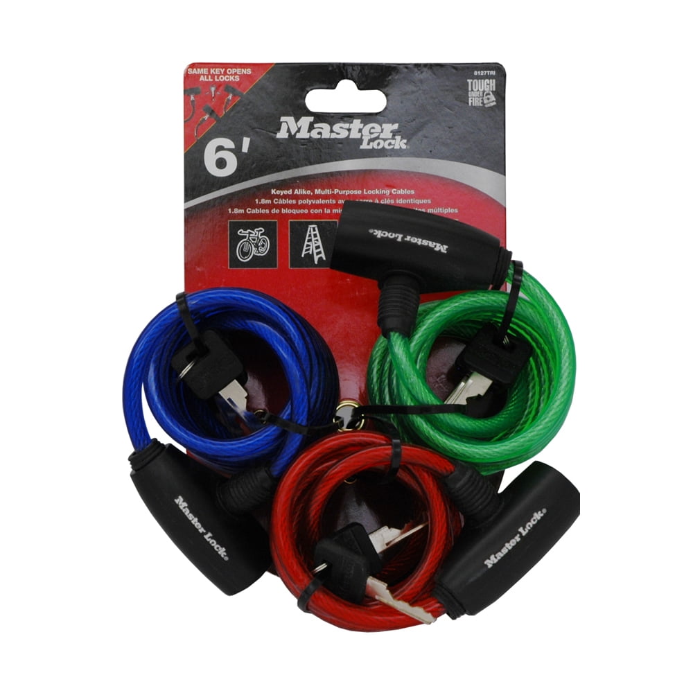 Heavy Duty Bike Bicycle Cable Lock with 2 Keys 72/"L Red Black New