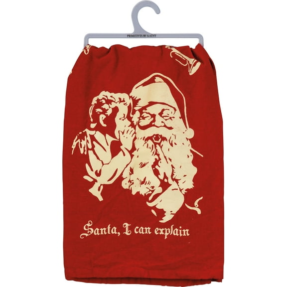 Santa I Can Explain Christmas Holiday Kitchen Dish Towel