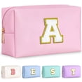 thumbnail image 1 of Bolsa de maquillaje TOPEAST Preppy con iniciales personalizadas de piel sintética, 1 of 1